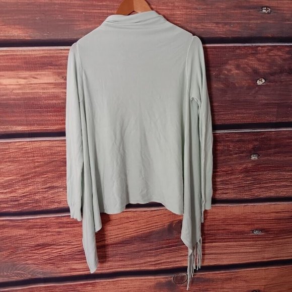 Love Stitch Medium Fringe Cowl Neck Shawl Sweater Poncho style IMP-5797 - Picture 8 of 8